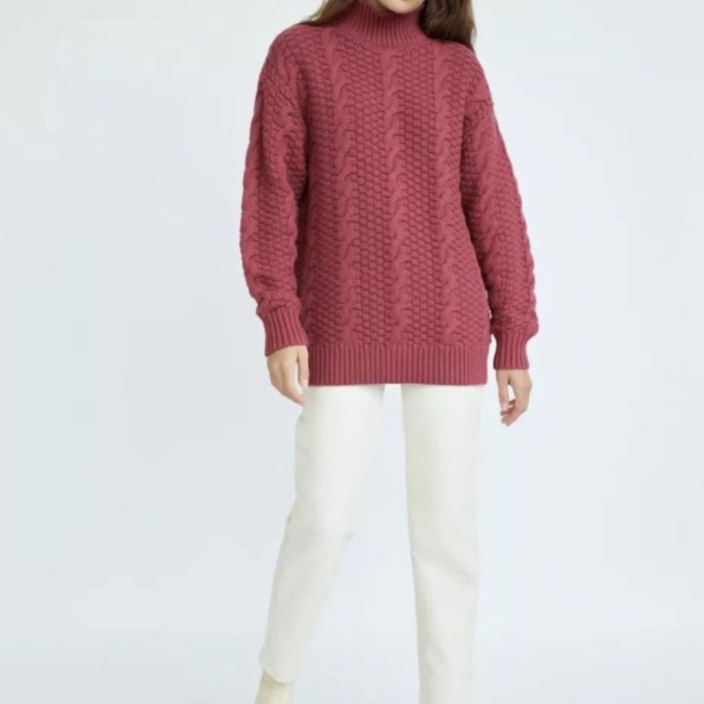 Aritzia Wilfred Gianna Merino Wool Blend Cable Knit Sweater Size S - Picture 3 of 13